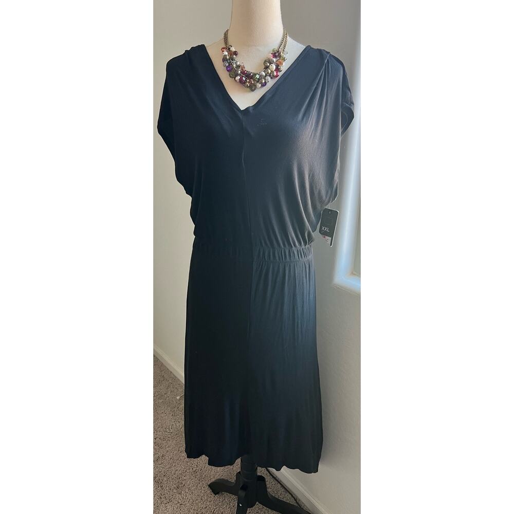 NWT Mossimo Black Dolman Sleeveless V-Neck High/Low Hem Soft Dress‎ Size XXL